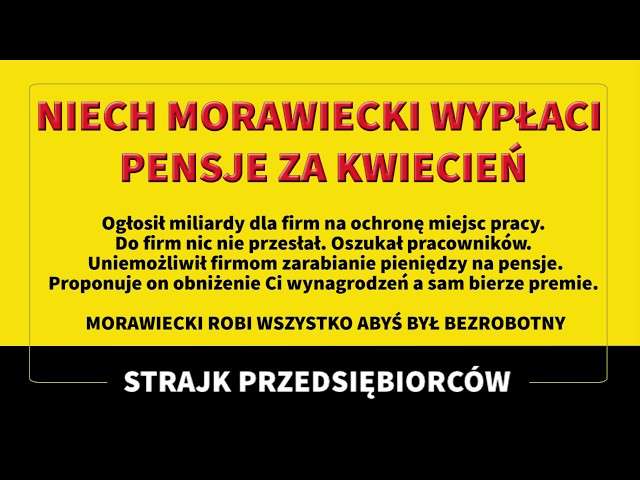 Niech Morawiecki wypłaci pensję za kwiecień.